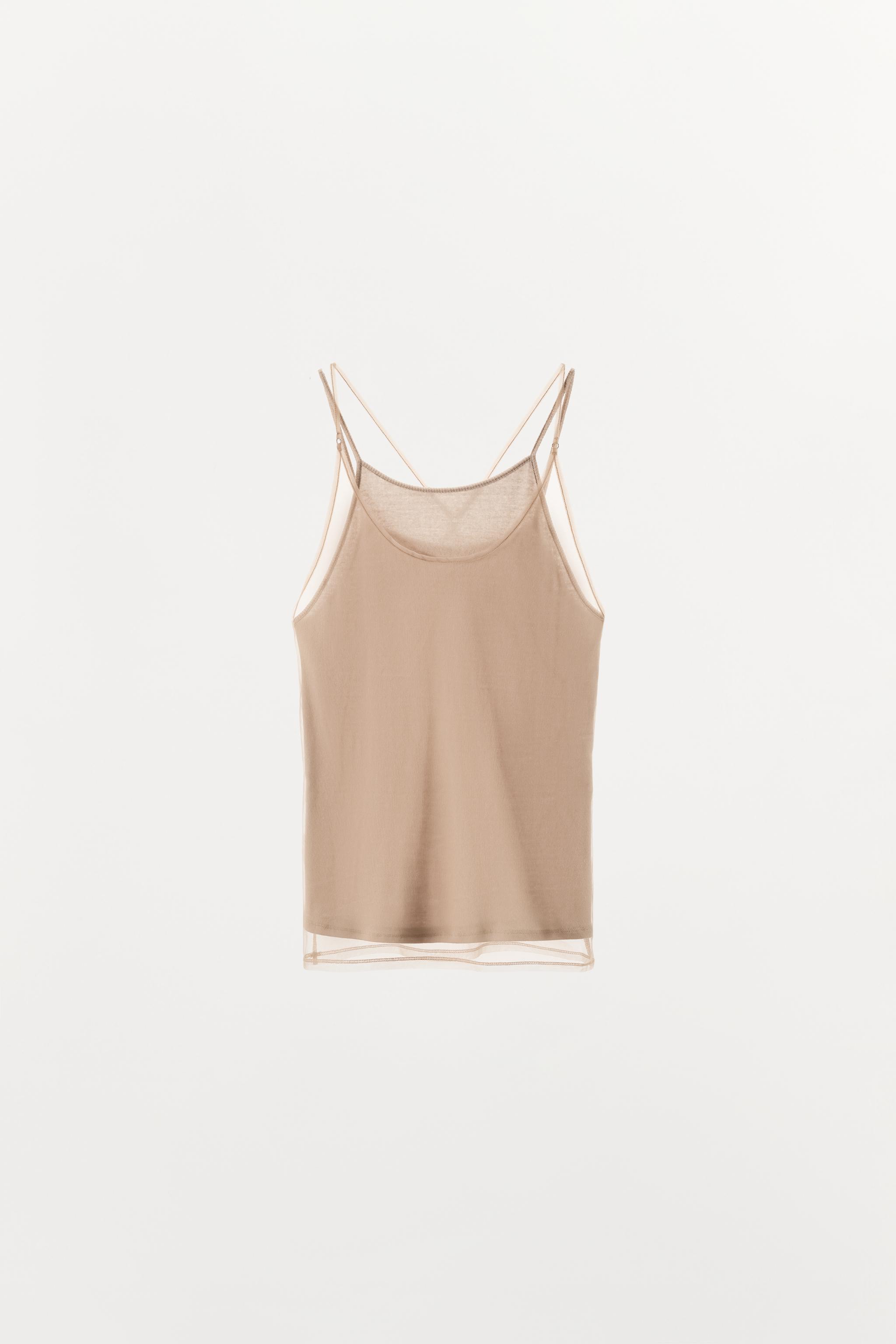 TOP HALTER EFFET DOUBLE TULLE